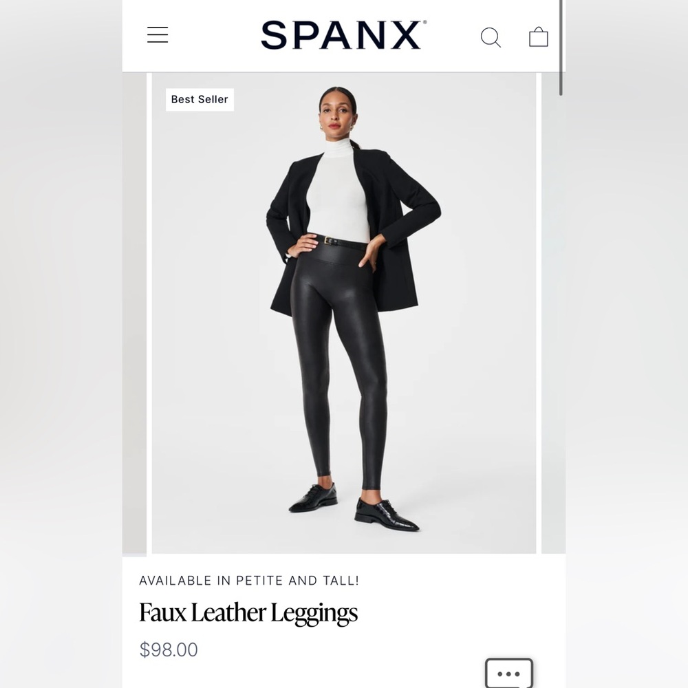 NWOT Spanx Faux Leather Leggings size medium